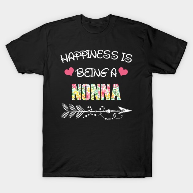 Happiness is being Nonna floral gift T-Shirt by DoorTees